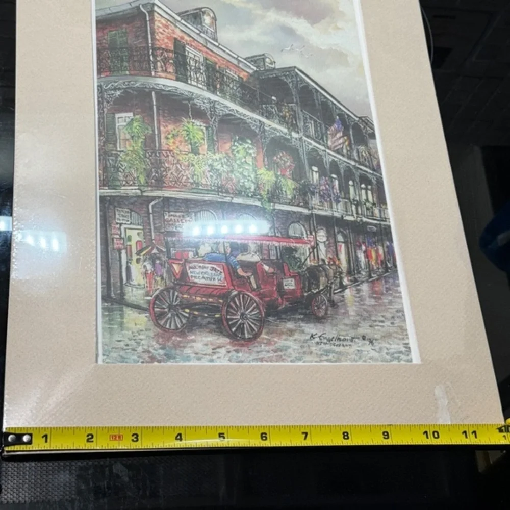 New Orleans French Quarter Print KNUT ENGELHARDT 1996 Watercolor Paper St.Peter - Picture 5 of 8